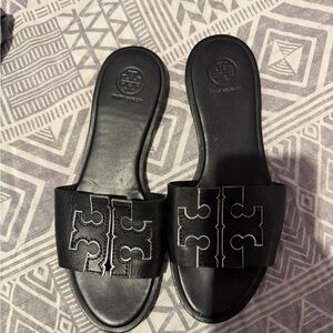 Tory Burch Black Logo Sandals